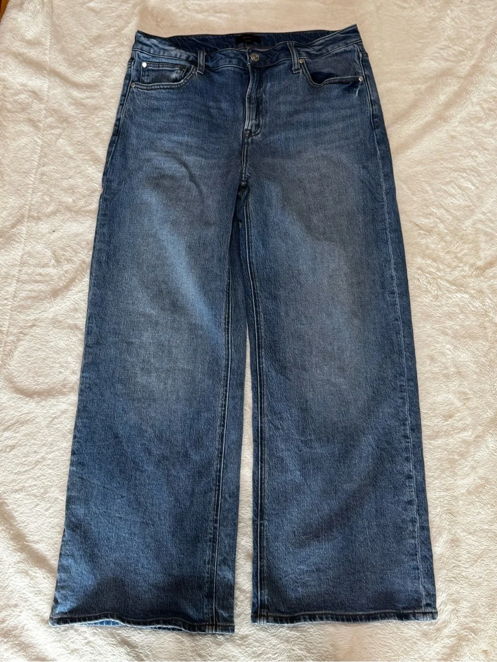 Quince Comfort Stretch High Rise Relaxed Straight Jeans Womens 32 Blue Organic - Picture 4 of 13